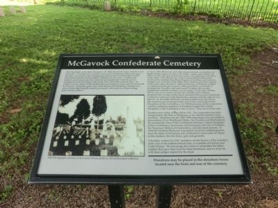 McGavock Confederate Cemetery Marker. Click for full size. McGavock Confederate Cemetery Marker image. Click for full size.