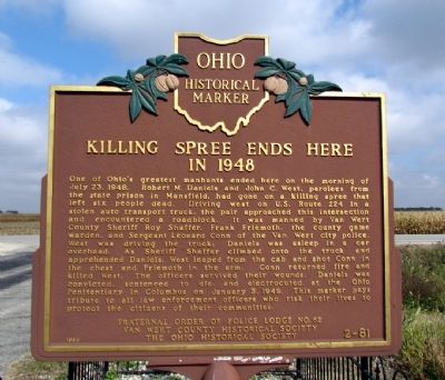 Killing Spree Ends Here in 1948 Marker image. Click for full size.