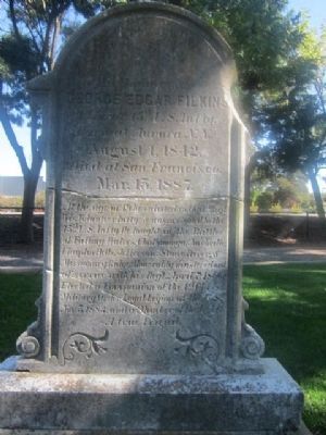 In Memoriam George Edgar Filkins Marker and Grave Site. Click for full size. In Memoriam George Edgar Filkins Marker and Grave Site image. Click for full size.