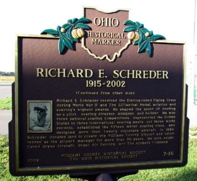 Richard E. Schreder Marker Reverse image. Click for full size.