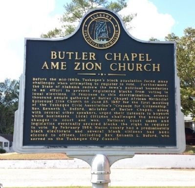 Butler Chapel AME Zion Church Marker image. Click for full size.