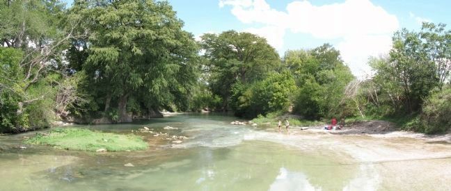 Panorama, San Marcos River looking downstream to the NE. Click for full size. Panorama, San Marcos River looking downstream to the NE image. Click for full size.