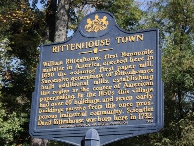 Rittenhouse Town Marker. Click for full size. Rittenhouse Town Marker image. Click for full size.