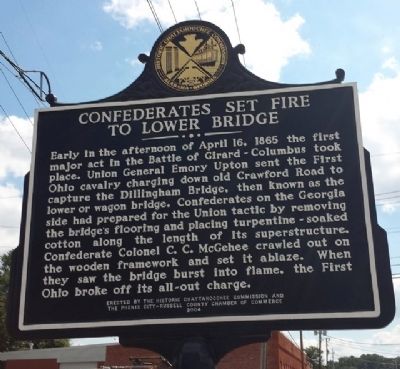 Confederates Set Fire To Lower Bridge Marker image. Click for full size.