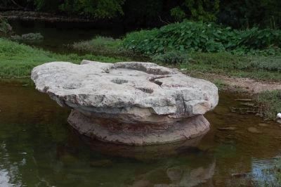 Close-up of the Round Rock with low water. image. Click for full size.
