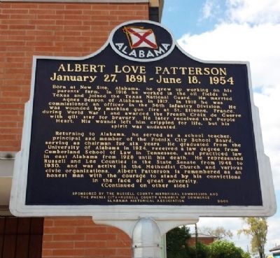 Albert Love Patterson Marker (side 1) image. Click for full size.