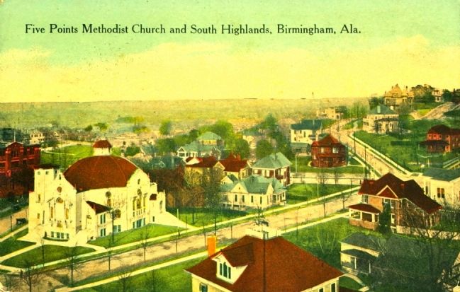 Five Points Methodist Church and South Highlands (looking northeast) image. Click for full size.