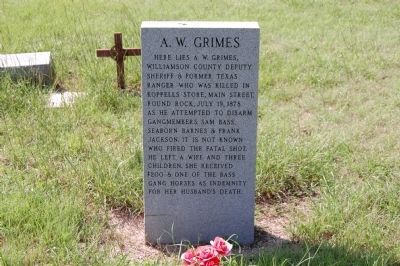A.W. Grimes Gravestone image. Click for full size.