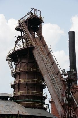 Skip hoist leading up to the top of the furnace.. Click for full size. Skip hoist leading up to the top of the furnace. image. Click for full size.