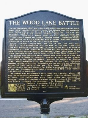 The Wood Lake Battle Marker. Click for full size. The Wood Lake Battle Marker image. Click for full size.