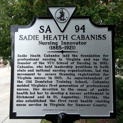 Sadie Heath Cabaniss Marker image. Click for full size.