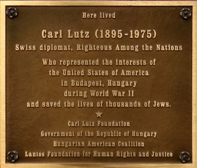 Carl Lutz Marker image. Click for full size.