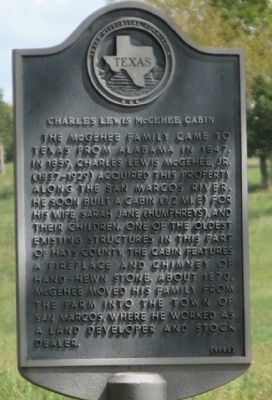 Charles Lewis McGehee Cabin Marker image. Click for full size.