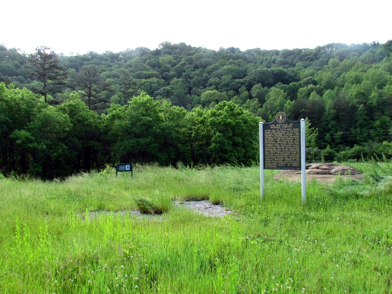 Part of Middle Creek Battlefield near Marker