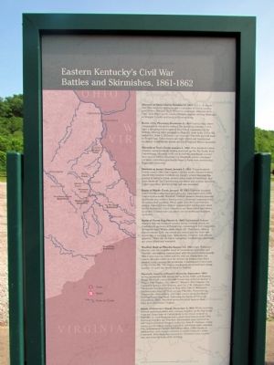 Eastern Kentucky's Civil War Battles and Skirmishes, 1861-1862 Marker. Click for full size. Eastern Kentucky's Civil War Battles and Skirmishes, 1861-1862 Marker image. Click for full size.