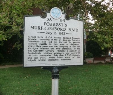 Forrest's Murfreesboro Raid Marker image. Click for full size.
