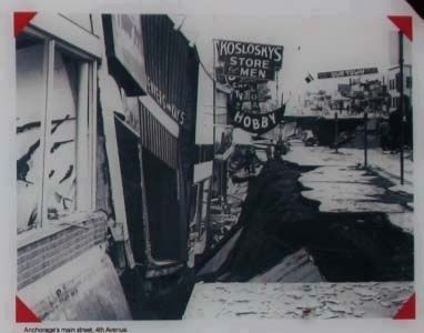The Earth Did Quake Marker inset - Anchorage's main street, 4th Avenue image. Click for full size.