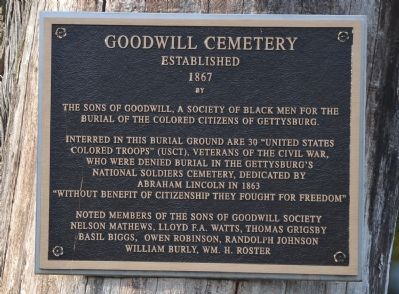 Goodwill Cemetery Plaque image. Click for full size.