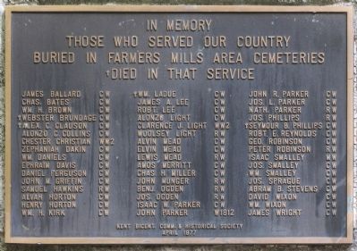 Those who Served our Country Buried in Farmers Mills Area Cemeteries Marker image. Click for full size.