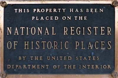 National Register Plaque. Click for full size. National Register Plaque image. Click for full size.