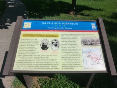 Oaklands Mansion Marker. Click for full size. Oaklands Mansion Marker image. Click for full size.