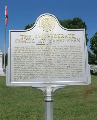 The Confederate Circle at Evergreen Marker image. Click for full size.