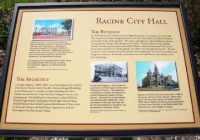 Racine City Hall Marker image. Click for full size.