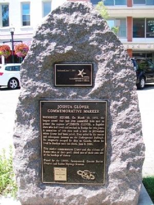 Joshua Glover Commemorative Marker. Click for full size. Joshua Glover Commemorative Marker image. Click for full size.
