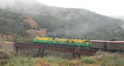 S&WP RR excursion train, north of Skagway, image. Click for full size.