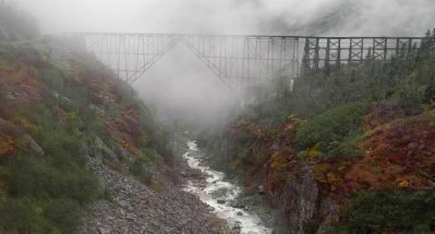 "Steel Bridge" (the world's tallest cantilever bridge when built in 1901) - north of image. Click for full size.