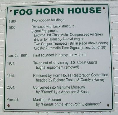 Fog Horn House Marker. Click for full size. Fog Horn House Marker image. Click for full size.