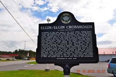 Elgin/Elgin Crossroads Marker (side 1) image. Click for full size.