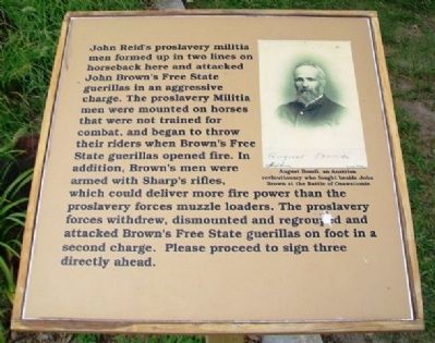 Battle of Osawatomie Marker. Click for full size. Battle of Osawatomie Marker image. Click for full size.