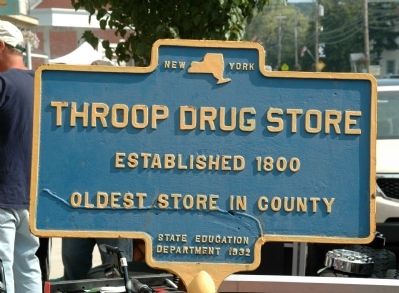 Throop Drug Store Marker. Click for full size. Throop Drug Store Marker image. Click for full size.