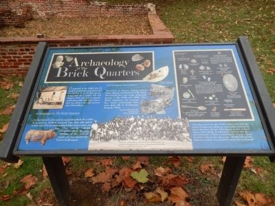 Archaeology at the Brick Quarters Marker image. Click for full size.