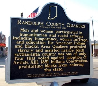 Randolph County Quakers Marker image. Click for full size.