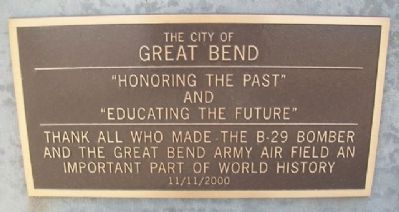 The B-29 Memorial Great Bend Marker image. Click for full size.