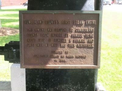 Cumberland County's First Steam Engine Marker. Click for full size. Cumberland County's First Steam Engine Marker image. Click for full size.
