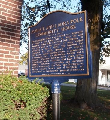 Reverse View - - James T. and Laura Polk Community House Marker image. Click for full size.