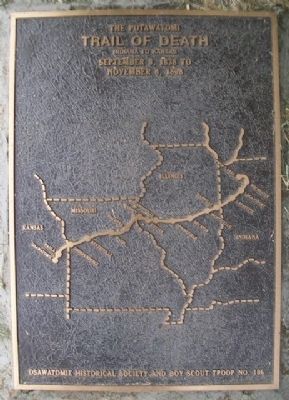 The Potawatomi Trail of Death Marker image. Click for full size.