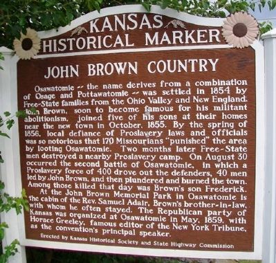 John Brown Country Marker image. Click for full size.