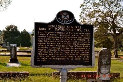 Brigadier General Birkett Davenport Fry, CSA marker (side 1) image. Click for full size.