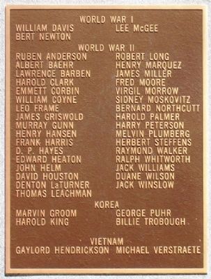Rosedale War Memorial Marker. Click for full size. Rosedale War Memorial Marker image. Click for full size.