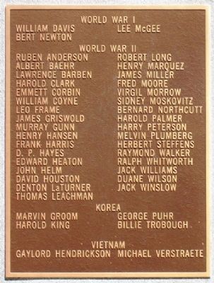 Rosedale War Memorial Marker image. Click for full size.