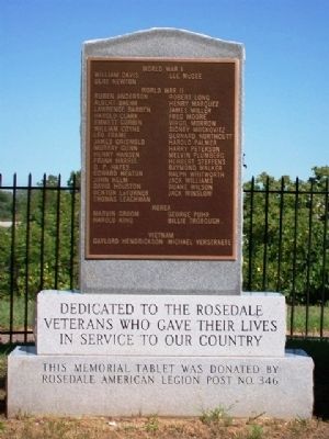 Rosedale War Memorial image. Click for full size.