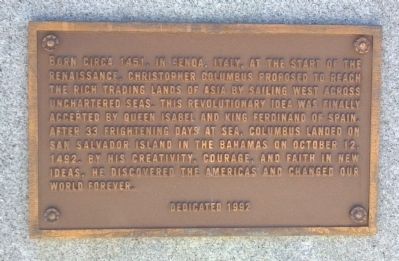 Christopher Columbus Marker. Click for full size. Christopher Columbus Marker image. Click for full size.