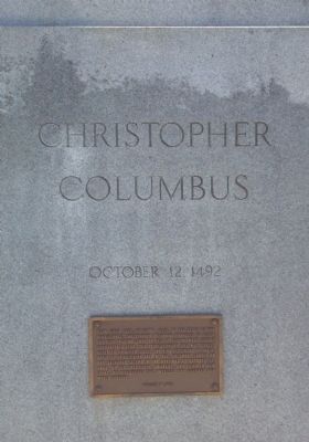 Christopher Columbus Marker Front Detail. Click for full size. Christopher Columbus Marker Front Detail image. Click for full size.