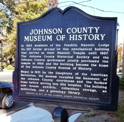 Johnson County Museum of History Marker image. Click for full size.