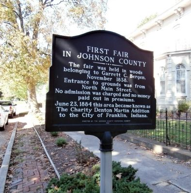 Reverse View - - First Fair in Johnson County Marker image. Click for full size.