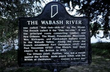 The Wabash River Marker. Click for full size. The Wabash River Marker image. Click for full size.